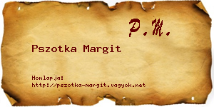 Pszotka Margit névjegykártya